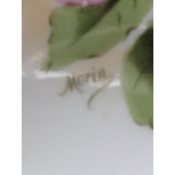 Royal Munich Bowl ZS & Co Bavaria Hand Painted Pink Rose Plate Gold Trim Signed - Picture 8 of 11